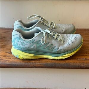 Hoka Women's Athletic Shoes in Gray and Lime